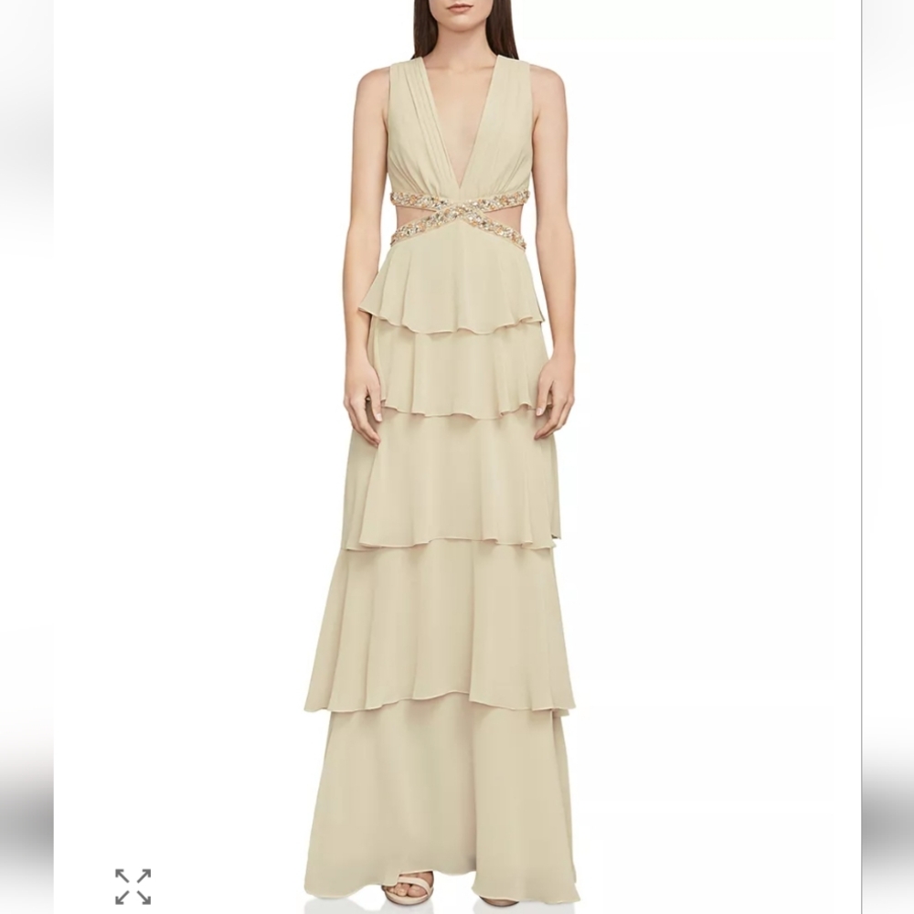 BCBG Maxazria Thassia Elegant Lined Layered Evening Gown Size 10 Nwt ❤️ - Picture 13 of 13